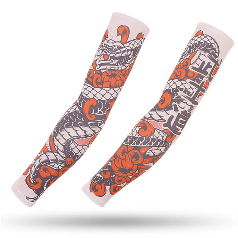 Dragon Game Arm Sleeves, Arm Warmers, Cycling Cuffs, Arm Warmers, Quick Dry, Sport Gaming, Tattoo Sleeve, Elbow Pads, Arm Cover