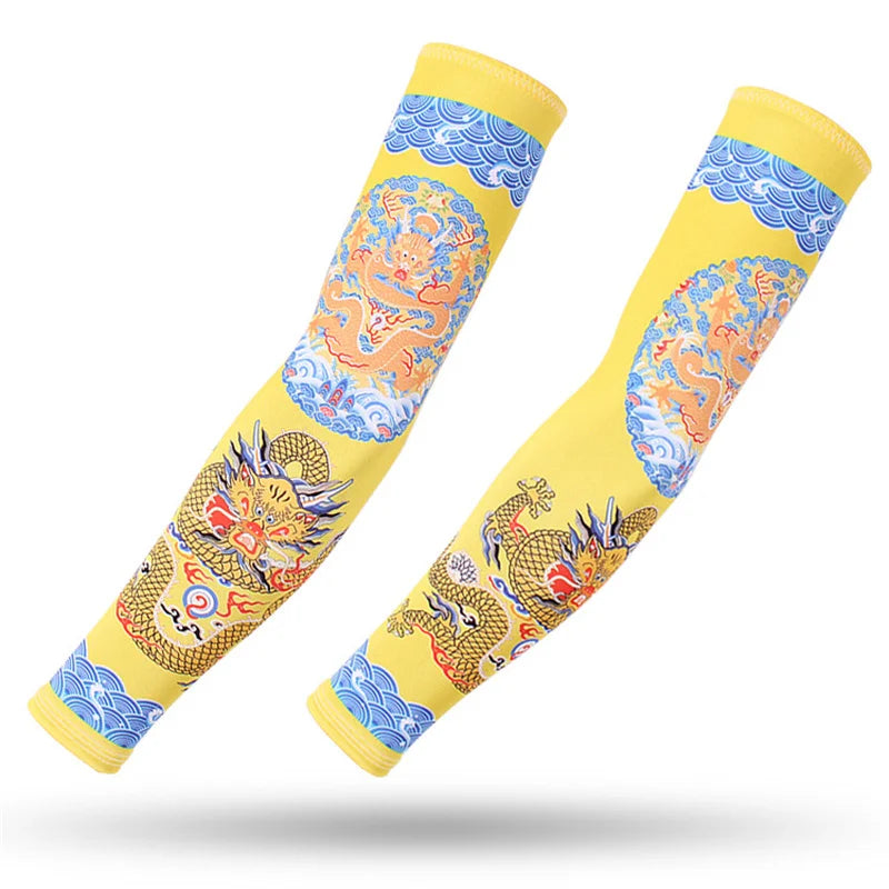 Dragon Game Arm Sleeves, Arm Warmers, Cycling Cuffs, Arm Warmers, Quick Dry, Sport Gaming, Tattoo Sleeve, Elbow Pads, Arm Cover