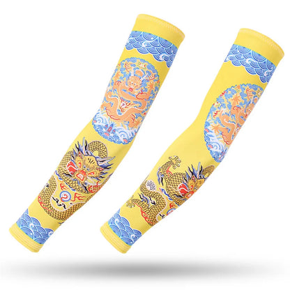 Dragon Game Arm Sleeves, Arm Warmers, Cycling Cuffs, Arm Warmers, Quick Dry, Sport Gaming, Tattoo Sleeve, Elbow Pads, Arm Cover