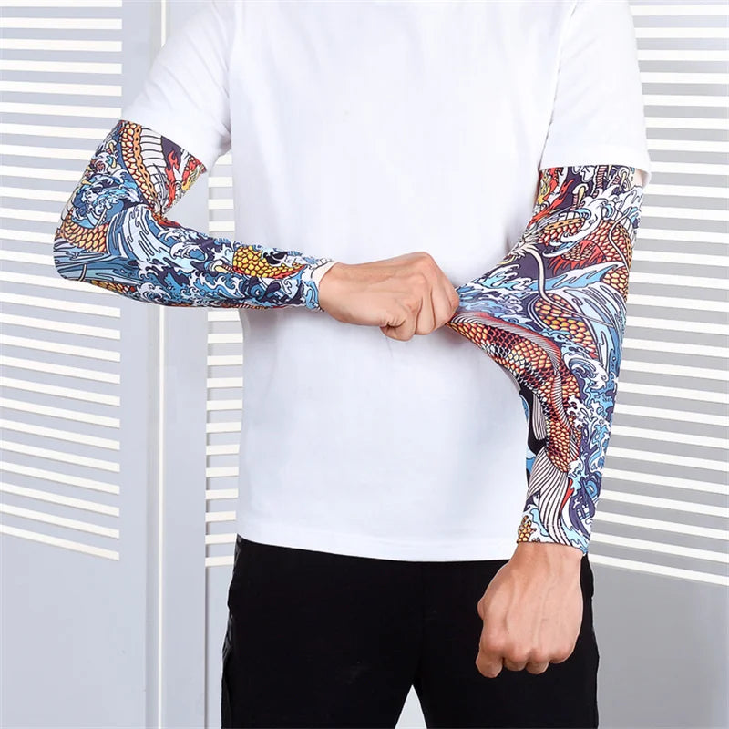 Dragon Game Arm Sleeves, Arm Warmers, Cycling Cuffs, Arm Warmers, Quick Dry, Sport Gaming, Tattoo Sleeve, Elbow Pads, Arm Cover