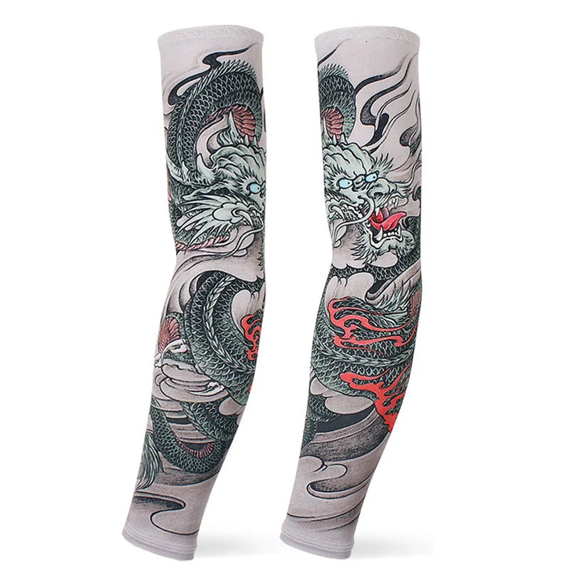 Dragon Game Arm Sleeves, Arm Warmers, Cycling Cuffs, Arm Warmers, Quick Dry, Sport Gaming, Tattoo Sleeve, Elbow Pads, Arm Cover