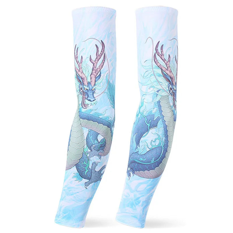 Dragon Game Arm Sleeves, Arm Warmers, Cycling Cuffs, Arm Warmers, Quick Dry, Sport Gaming, Tattoo Sleeve, Elbow Pads, Arm Cover
