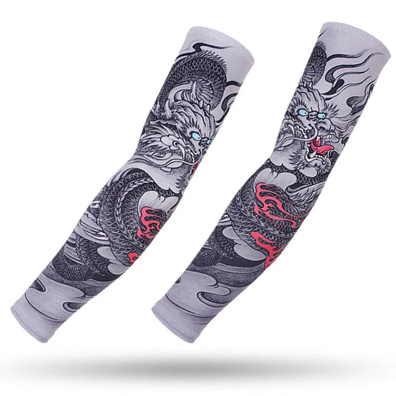 Dragon Game Arm Sleeves, Arm Warmers, Cycling Cuffs, Arm Warmers, Quick Dry, Sport Gaming, Tattoo Sleeve, Elbow Pads, Arm Cover