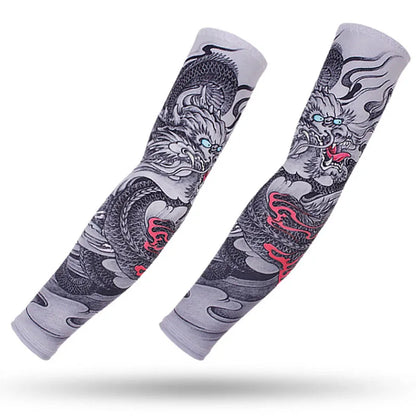 Dragon Game Arm Sleeves, Arm Warmers, Cycling Cuffs, Arm Warmers, Quick Dry, Sport Gaming, Tattoo Sleeve, Elbow Pads, Arm Cover